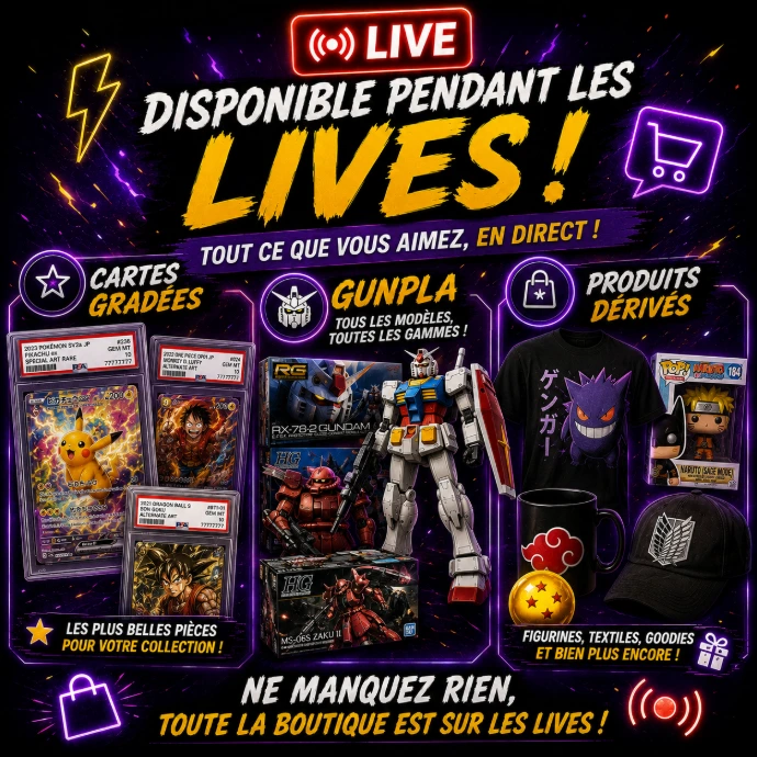 Cartes gradées, Gunpla, figurines et produits dérivés pour collectionneurs