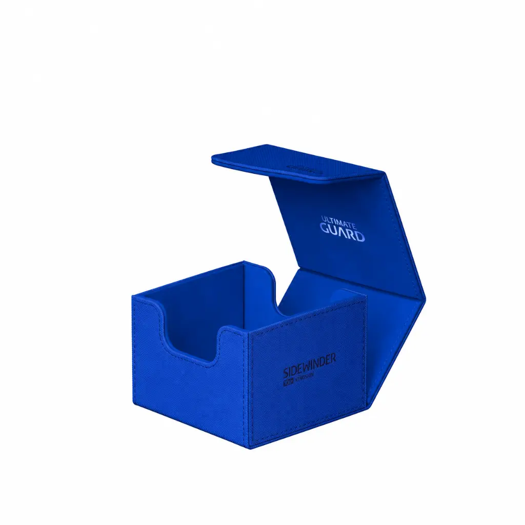 Boîte à cartes Sidewinder bleue ouverte.webp