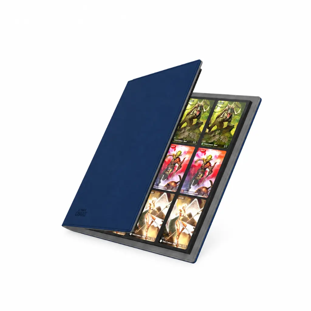 Album de cartes bleu marine ouvert.webp