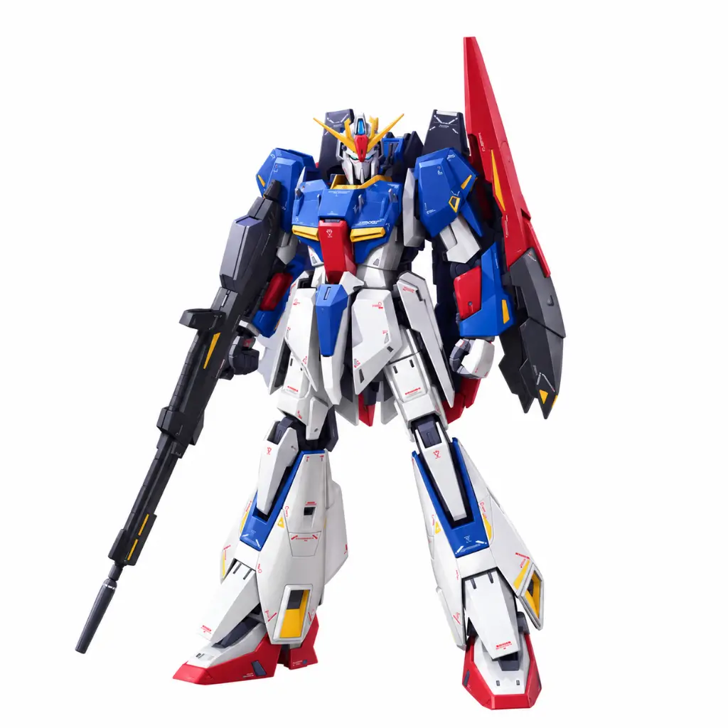 Figurine Gundam détaillée sur fond blanc.webp