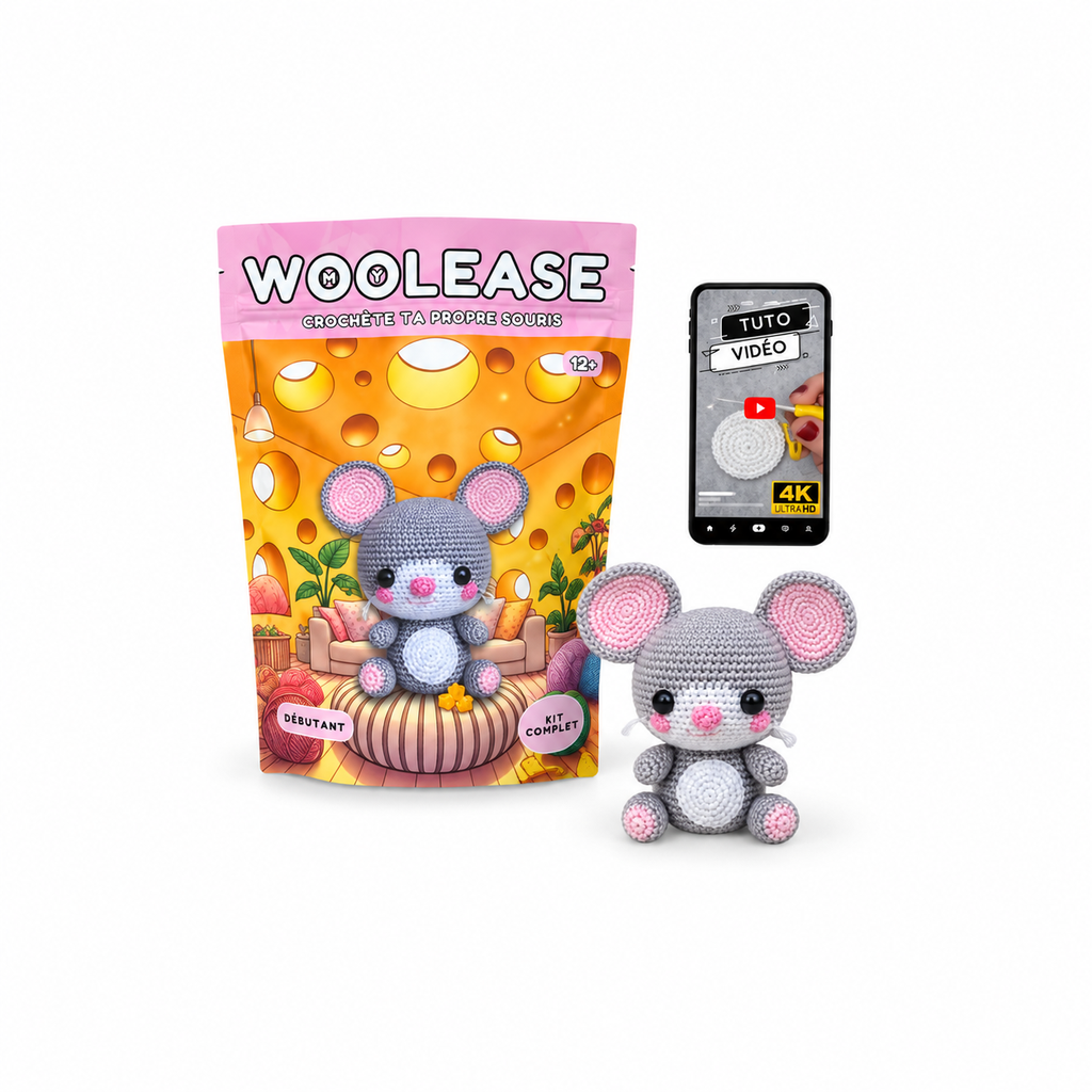 Woolease – Kit Crochet DIY Souris – Intermédiaire 12+