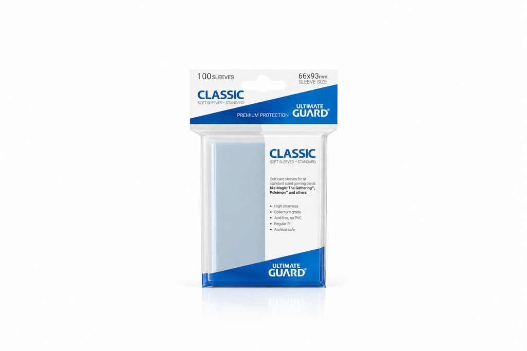 Ultimate Guard – Classic Card Sleeves – 100 Pochettes Transparentes – 66 × 93 mm