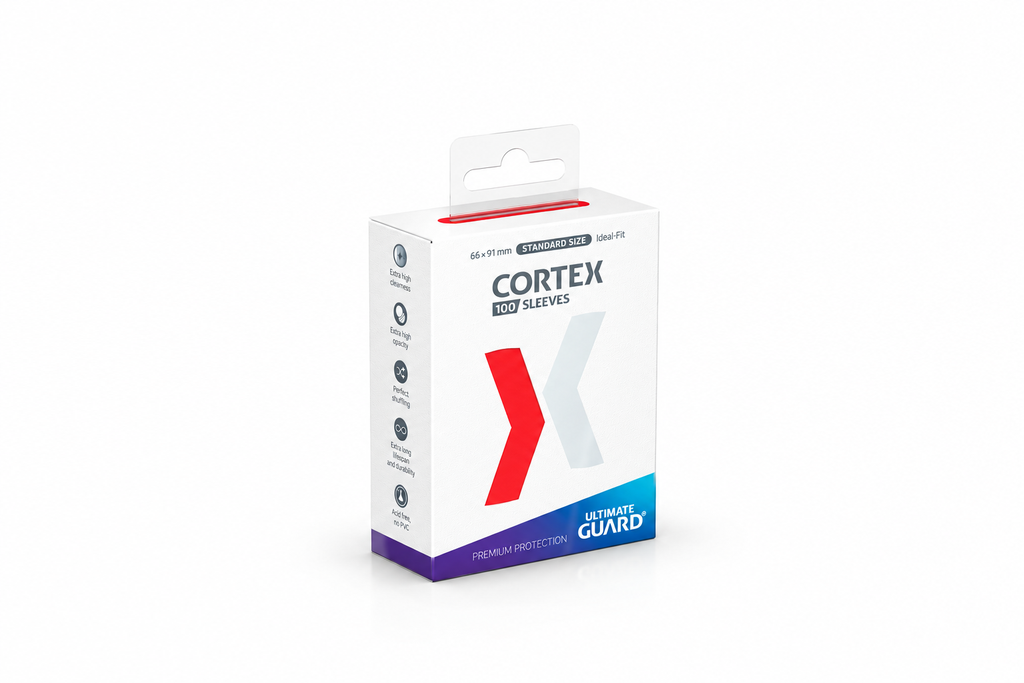 Ultimate Guard – Cortex Sleeves Matte – Rouge – 100 Pochettes – 66 × 91 mm