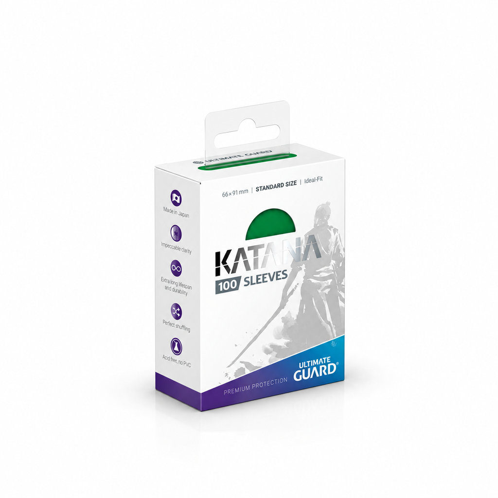 Ultimate Guard – Katana Sleeves – Vert – 100 Pochettes – 66 × 91 mm