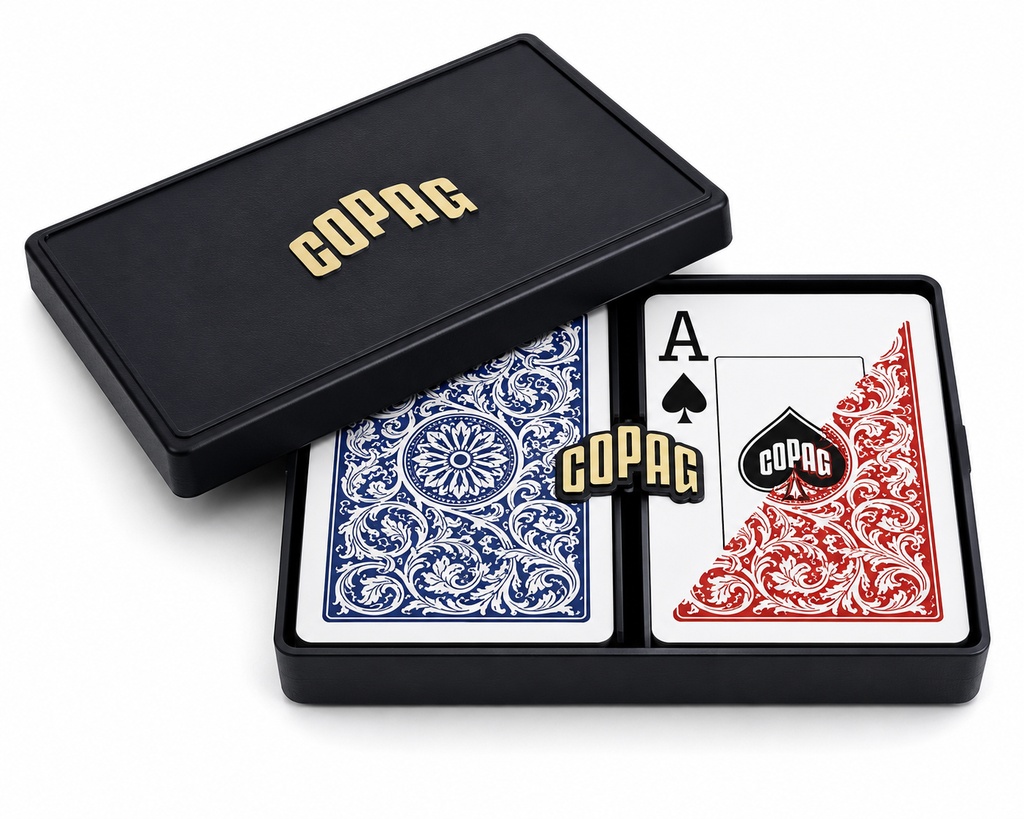 POKER PLASTIQUE JUMBO INDEX BOITE + 2 JEUX BLEU&ROUGE