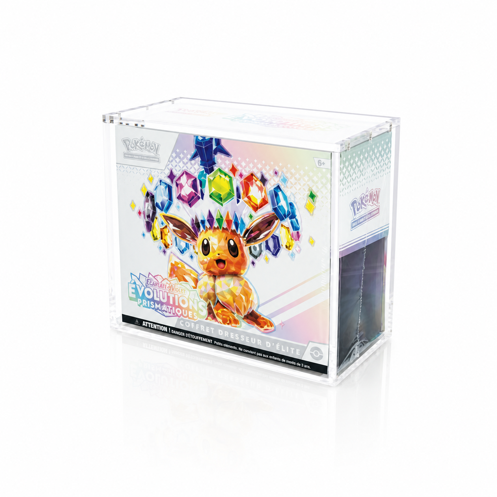Phoenix Shield – Boîtier Acrylique Premium pour ETB Pokémon UV 99 %