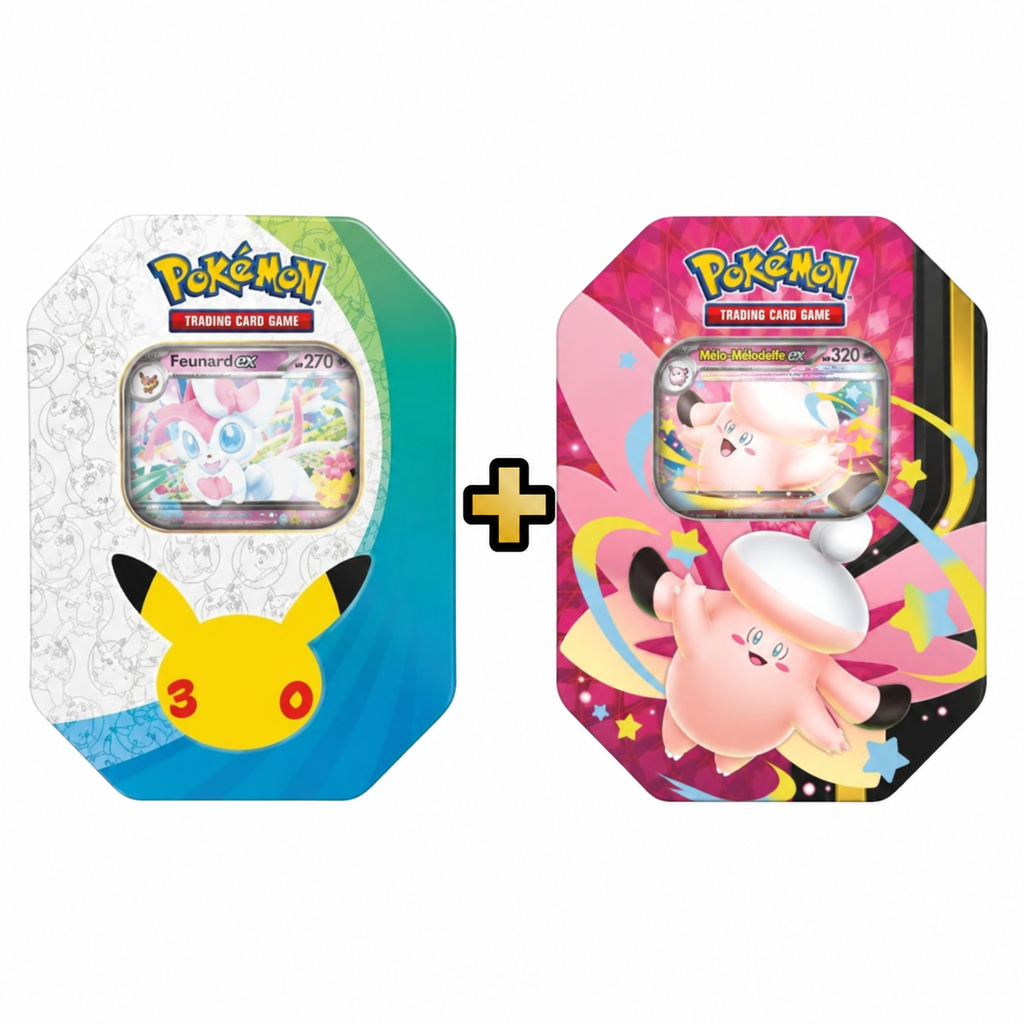 Pokémon – Lot de 2 Pokébox Nymphali-ex 30e Anniversaire + Mélo-Mélodelfe-ex