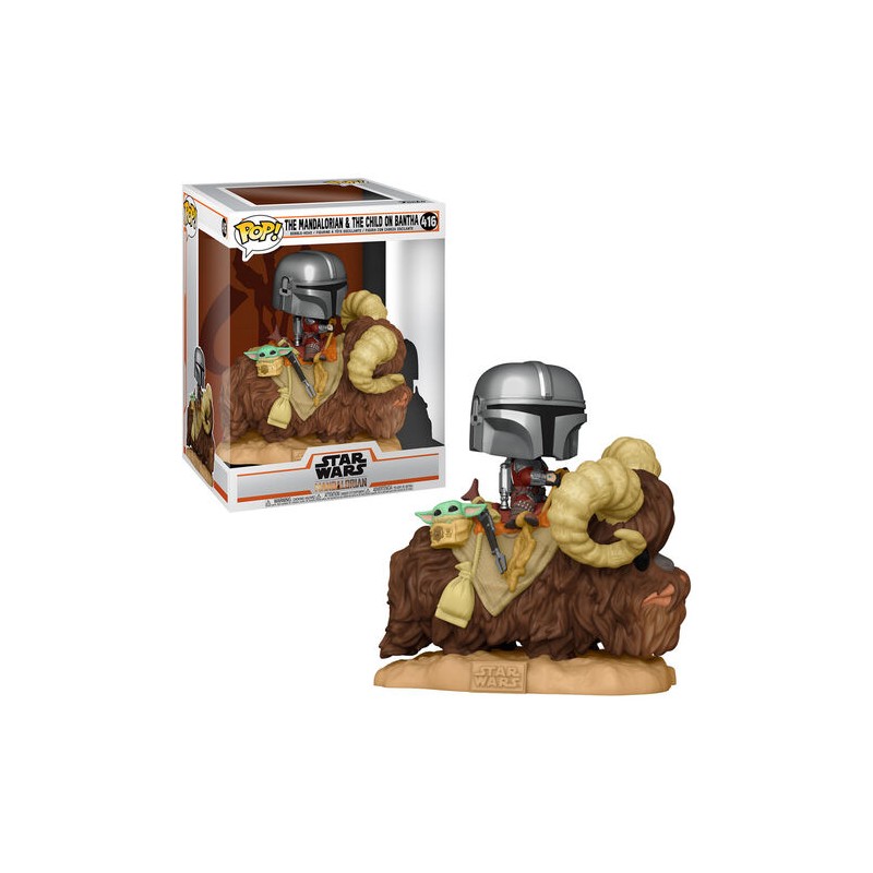 Funko Pop! Deluxe Star Wars – The Mandalorian & The Child on Bantha #416